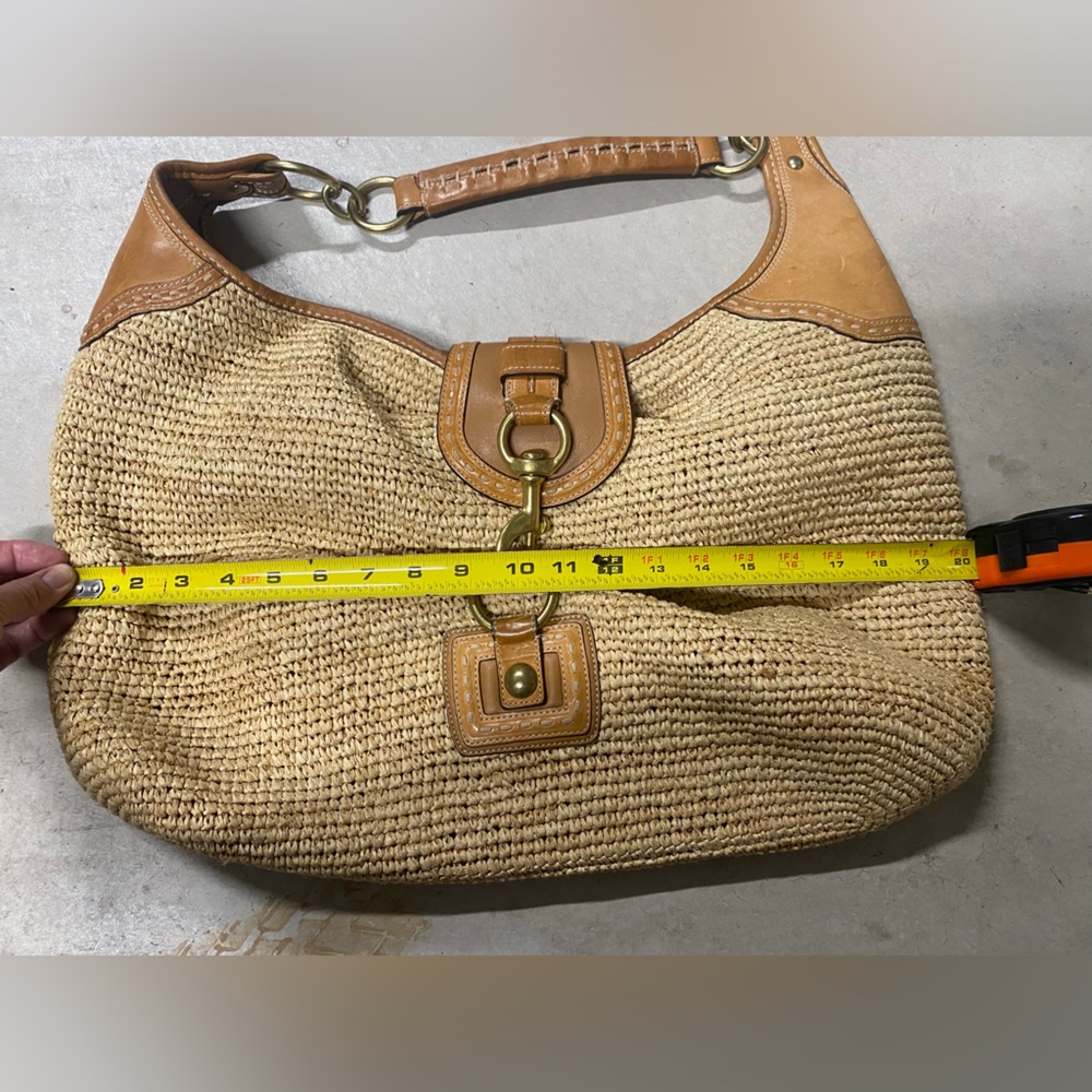 Coach Bleeker Millie Straw Hobo Tote Shoulder Bag F13374 Summer Vacation Resort - Picture 7 of 14